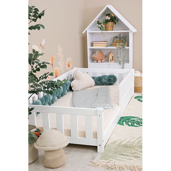Niskie łóżko dziecięce Montessori Meadow - białe