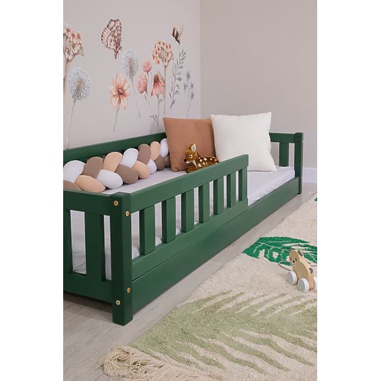 Niskie łóżko dziecięce Montessori Ourbaby Meadow - zielone