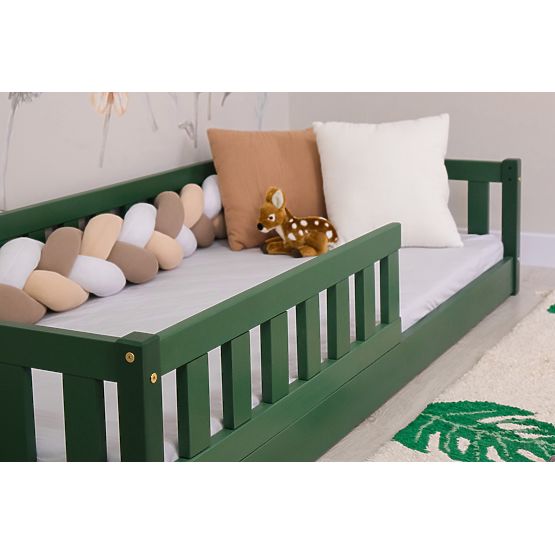 Niskie łóżko dziecięce Montessori Ourbaby Meadow - zielone
