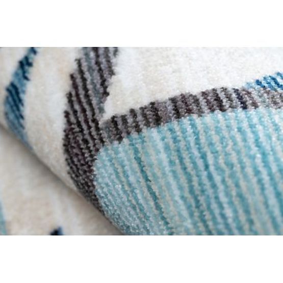 Nowoczesny dywan dziecięcy TOYS 75320 SAMOLOT, efekt 3D, nieregularny kształt, niebieski, turkusowy,