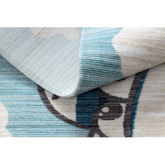 Nowoczesny dywan dziecięcy TOYS 75320 SAMOLOT, efekt 3D, nieregularny kształt, niebieski, turkusowy,