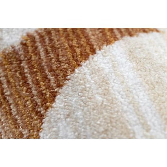 Nowoczesny dywan dziecięcy TOYS 75323 MIŚ, nieregularny kształt, kremowy, czerwony fuksja