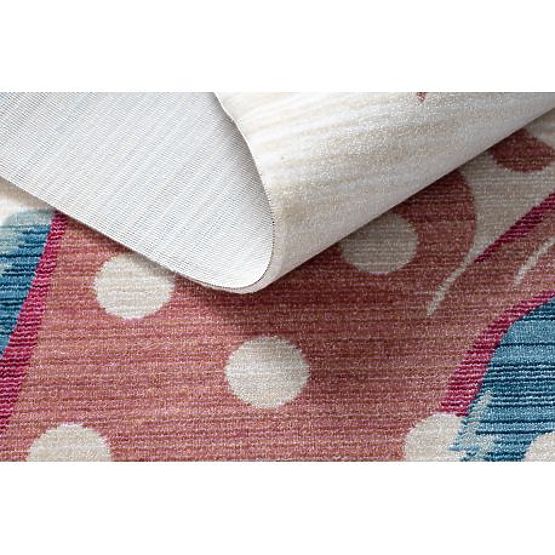 Nowoczesny dywan dziecięcy TOYS 75323 MIŚ, nieregularny kształt, kremowy, czerwony fuksja