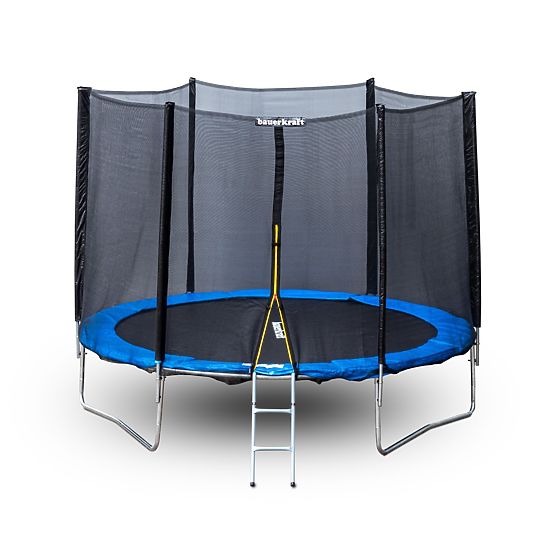 Ogrodowa trampolina z zewnętrzną siatką o średnicy 8 ft 244-252 cm + drabinka