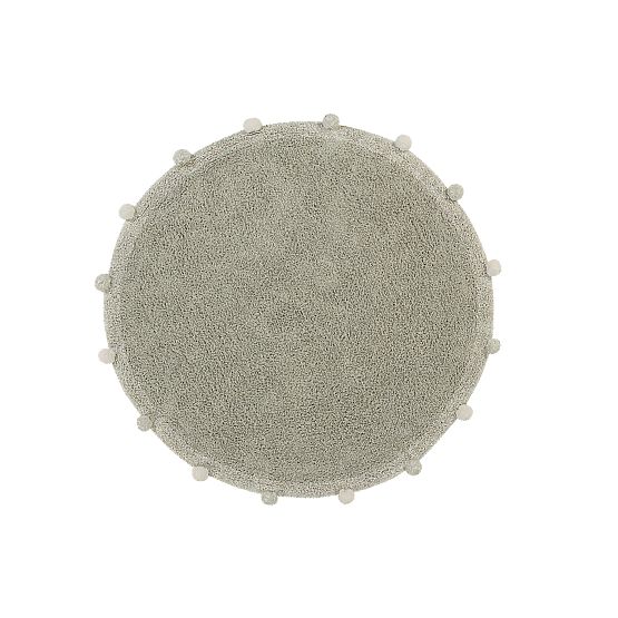 Okrągły dywan bawełniany Bubbly Olive - Natural