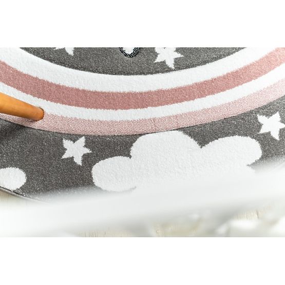 Okrągły dywan PETIT - Jednorożec - szary