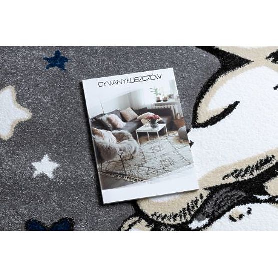 Okrągły dywan PETIT SŁONIK, GWIAZDY, szary