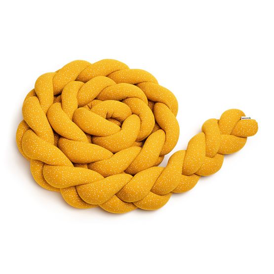 Oplot warkocz 360 cm - musztarda w kropki