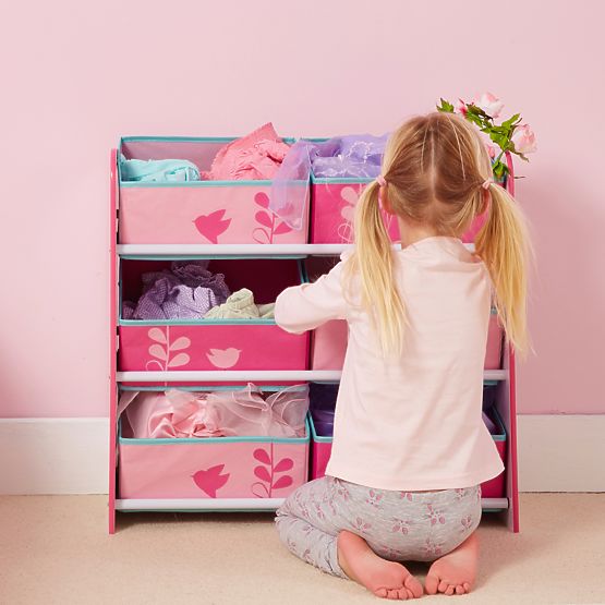 Organizator zabawek w kwiaty i ptaki