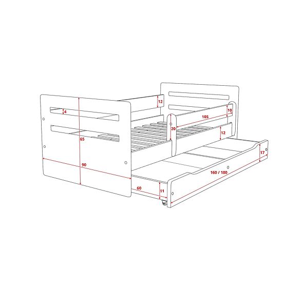 Ourbaby łóżko dziecięce Tomi - zielone