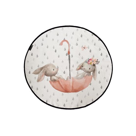 Pan. Little Fox Rug Forest School - Bunnies in the rain