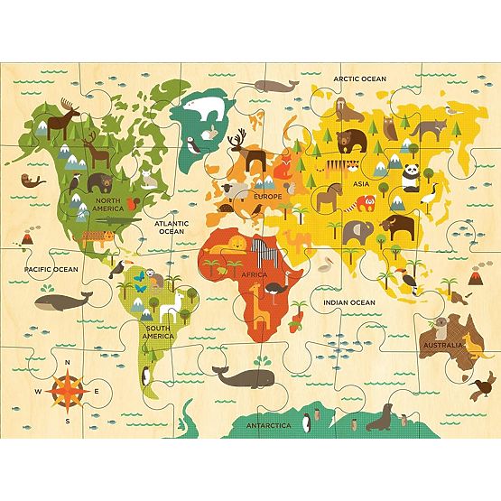 Petit Collage Floor puzzle nasz świat