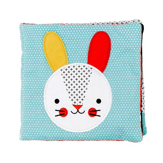 Kontrastowa książeczka Petit Collage Fabric z królikiem