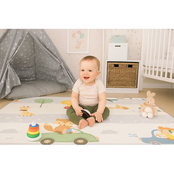 Piankowa edukacyjna dwustronna mata do rolowania z alfabetem ECOTOYS dla dzieci