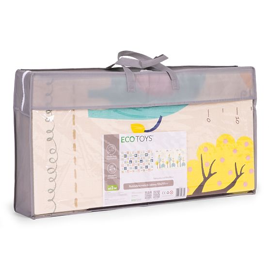 Piankowa mata dla dzieci 200x150 cm edukacyjna dwustronna składana miarka wzrostu alfabet ECOTOYS