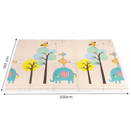 Piankowa mata dla dzieci 200x150 cm edukacyjna dwustronna składana miarka wzrostu alfabet ECOTOYS