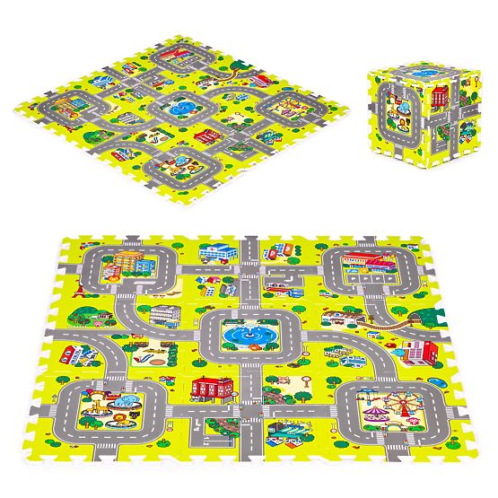 Piankowa mata dla dzieci miasto 9 części 90,5x90,5 cm IPLAY