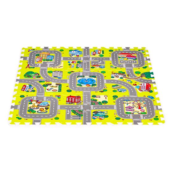 Piankowa mata dla dzieci miasto 9 części 90,5x90,5 cm IPLAY
