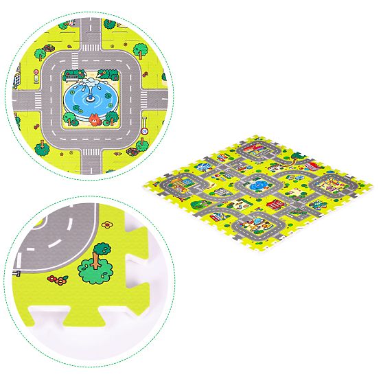 Piankowa mata dla dzieci miasto 9 części 90,5x90,5 cm IPLAY