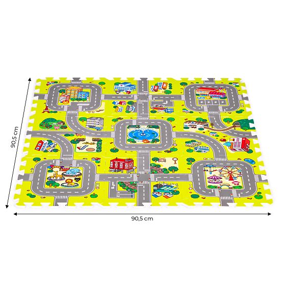 Piankowa mata dla dzieci miasto 9 części 90,5x90,5 cm IPLAY
