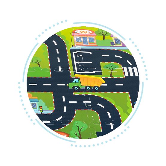 Piankowa mata dla dzieci puzzle miasto ulice drogi IPLAY