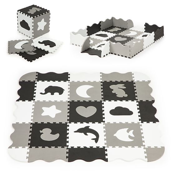 Piankowa mata z płotkiem puzzle suchy basen 25 sztuk ECOTOYS