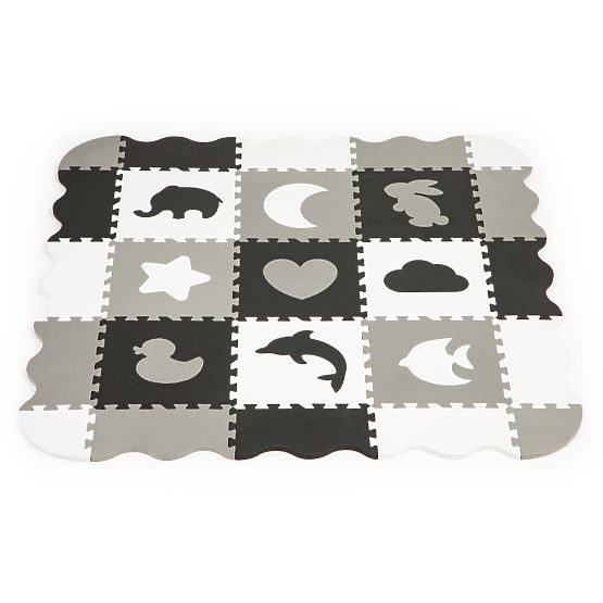 Piankowa mata z płotkiem puzzle suchy basen 25 sztuk ECOTOYS
