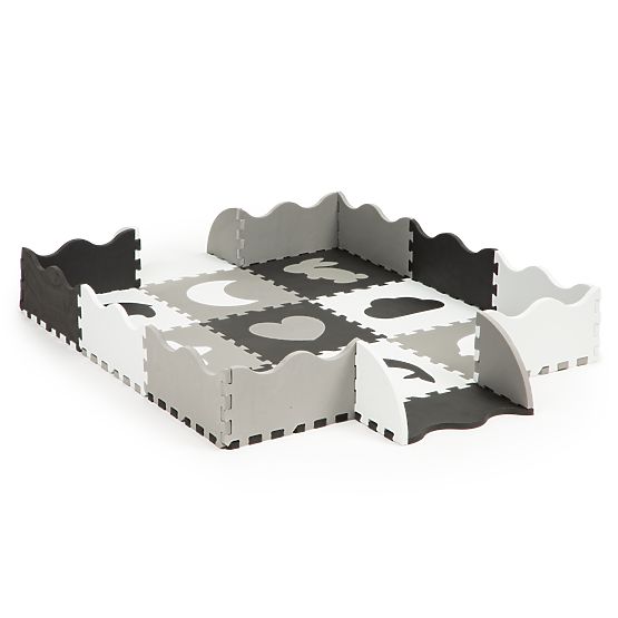 Piankowa mata z płotkiem puzzle suchy basen 25 sztuk ECOTOYS