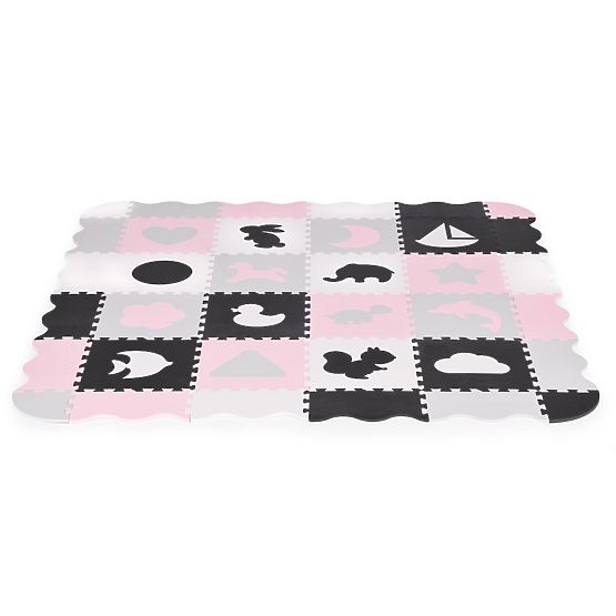 Piankowa mata z płotkiem puzzle suchy basen 36 elementów ECOTOYS