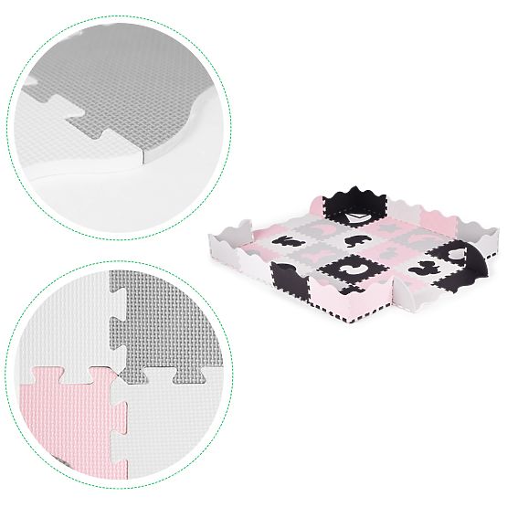 Piankowa mata z płotkiem puzzle suchy basen 36 elementów ECOTOYS