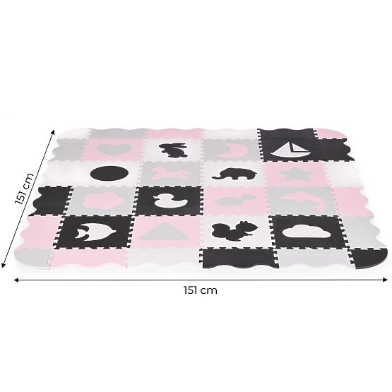 Piankowa mata z płotkiem puzzle suchy basen 36 elementów ECOTOYS