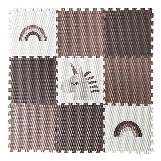 Piankowe puzzle 9 części - jednorożec i tęcza