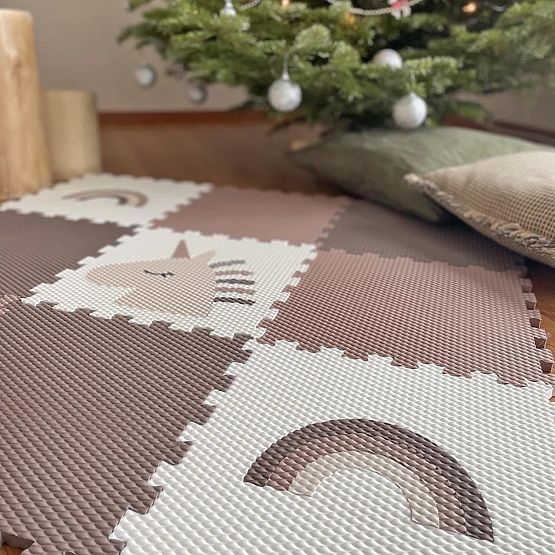 Piankowe puzzle 9 części - jednorożec i tęcza