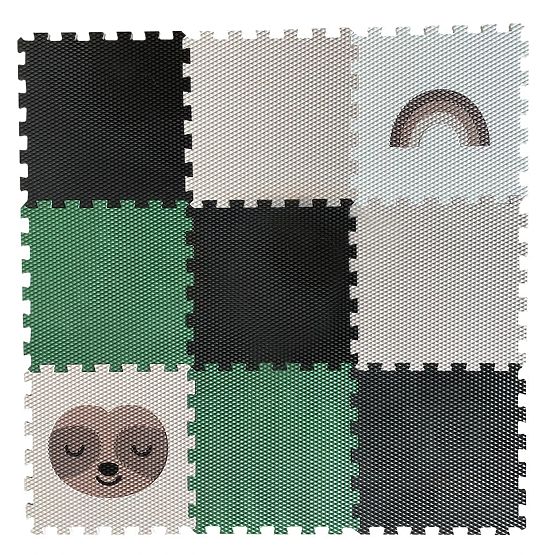 Piankowe puzzle 9 części - leniwiec i tęcza