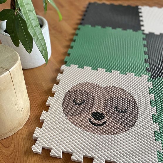 Piankowe puzzle 9 części - leniwiec i tęcza