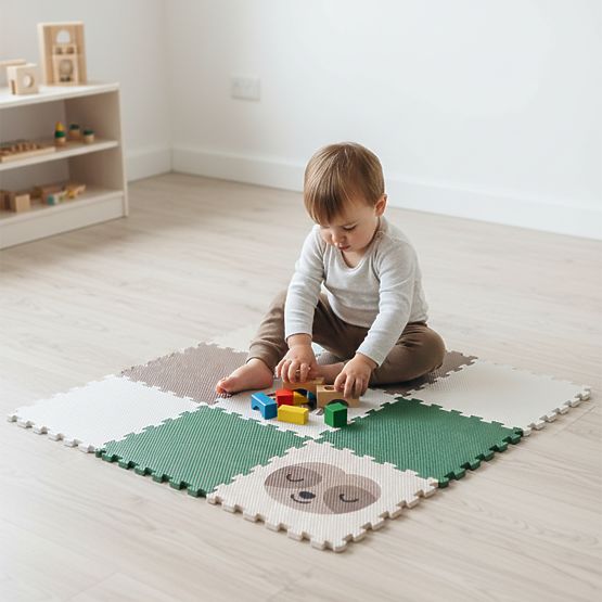 Piankowe puzzle 9 części - leniwiec i tęcza