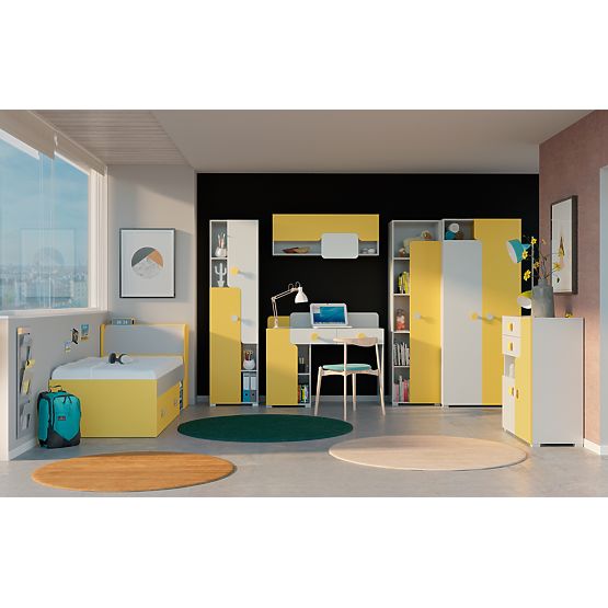 Pisanie stół Yuko - szaro-żółty