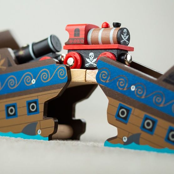 Pociąg Bigjigs Rail Pirate + 3 tory