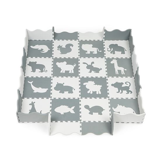 Podkładka piankowa - puzzle szaro-białe