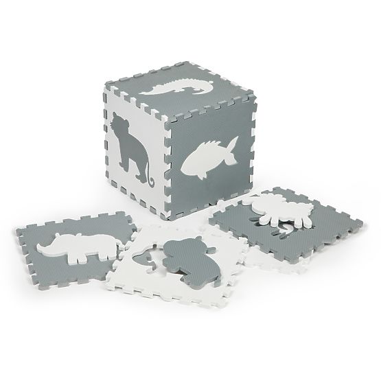 Podkładka piankowa - puzzle szaro-białe