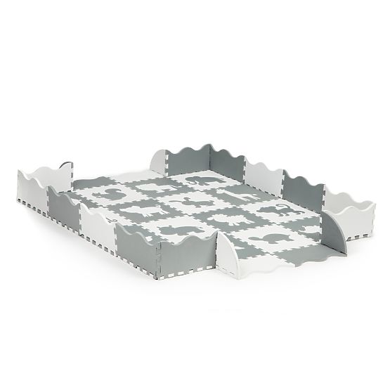 Podkładka piankowa - puzzle szaro-białe