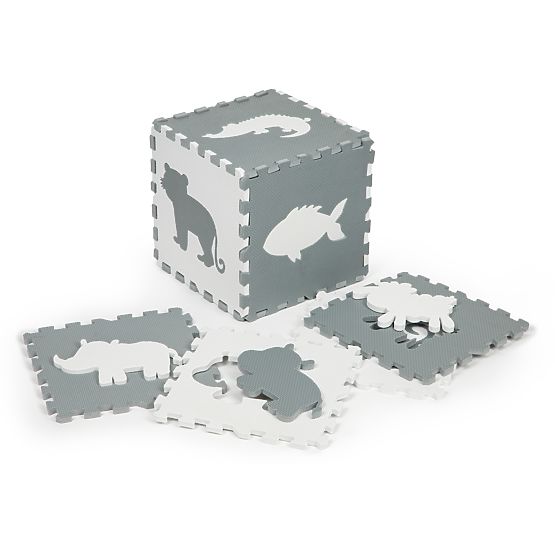 Podkładka piankowa - puzzle szaro-białe