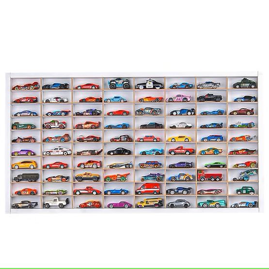 Półka na samochodziki Hot Wheels - biała, 80 miejsc