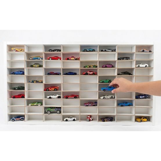 Półka na samochodziki Hot Wheels - biała, 80 miejsc
