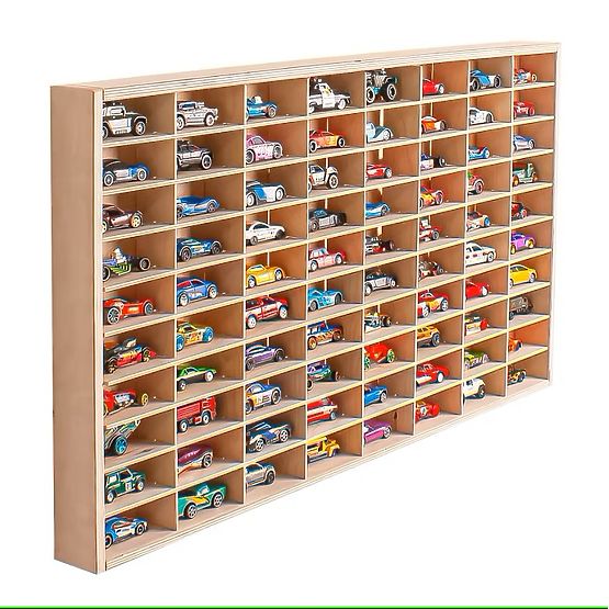 Półka na samochodziki Hot Wheels - naturalna, 80 miejsc