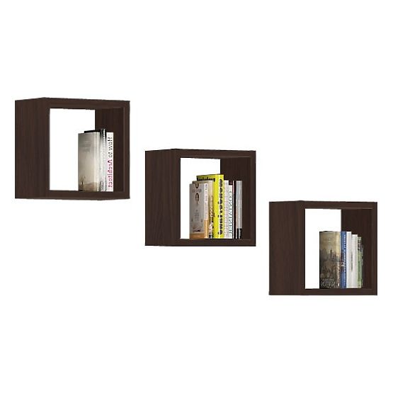 PÓŁKA ŚCIENNA K 25x25cm ZESTAW 3szt WENGE