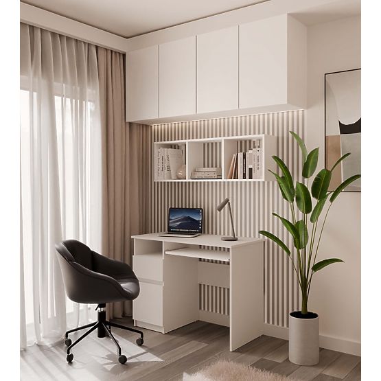 Półka wisząca COBI 1X3 - Nowoczesna półka ścienna 3 Komory Matowa Biała