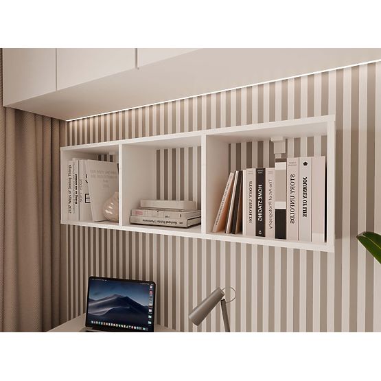 Półka wisząca COBI 1X3 - Nowoczesna półka ścienna 3 Komory Matowa Biała