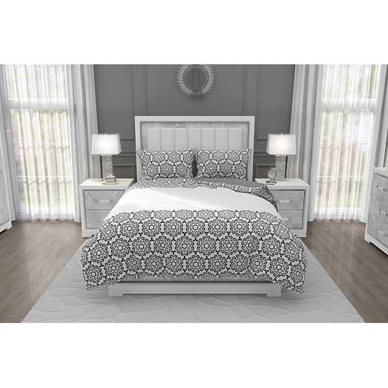 Pościel bawełniana Kwiaty Glamour 140x200cm + 70x90cm