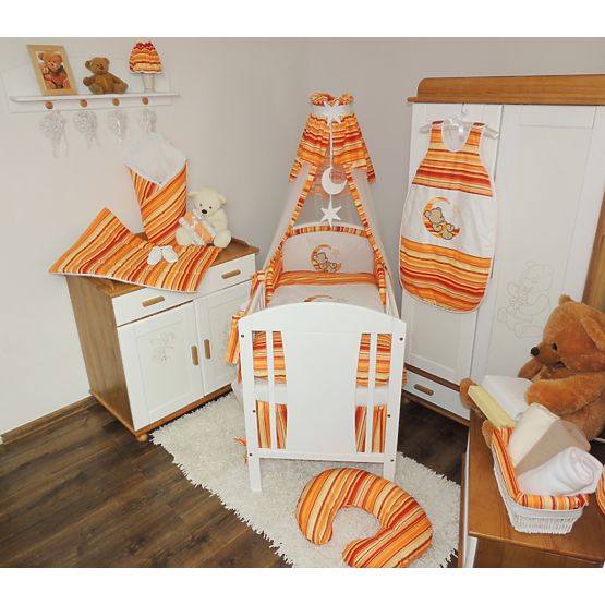 Pościel do łóżko - czerwono-pomarańczowy pasy